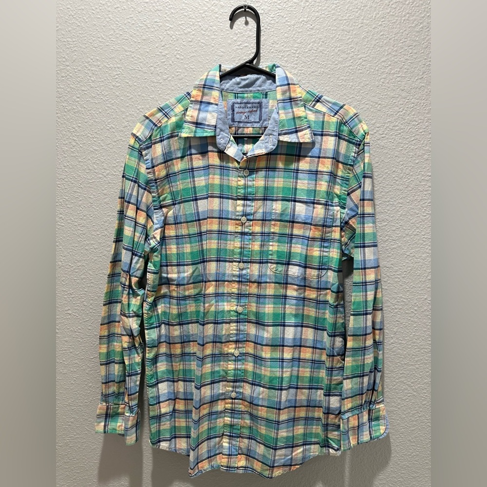 Saddlebred Button Down Collar Shirt - Plaid, Multicolored, Medium